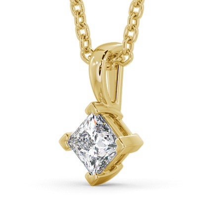 Princess Solitaire Four Claw Stud Diamond Rotated Design Pendant 9K Yellow Gold PNT122_YG_THUMB1 