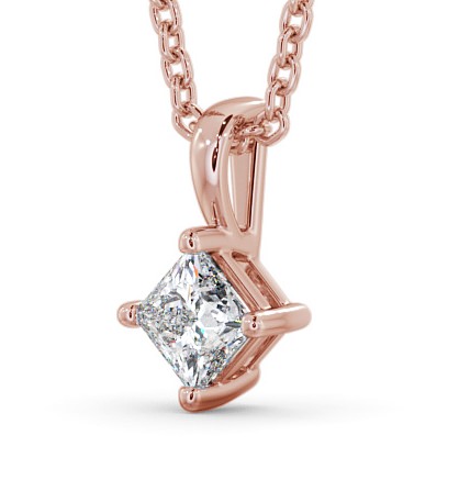 Princess Solitaire Four Claw Stud Diamond Rotated Design Pendant 9K Rose Gold PNT123_RG_THUMB1 