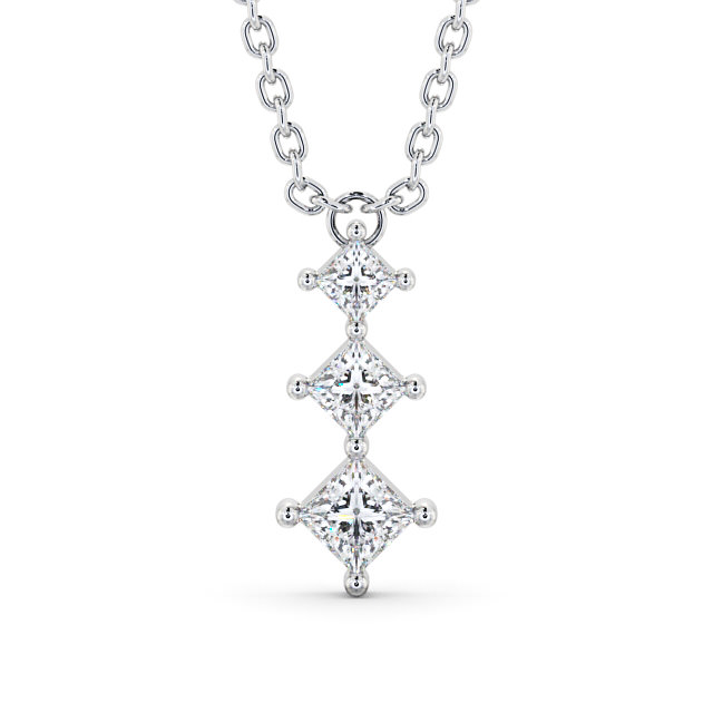 Journey Style Diamond Pendant 18K White Gold - Carabel PNT125_WG_UP