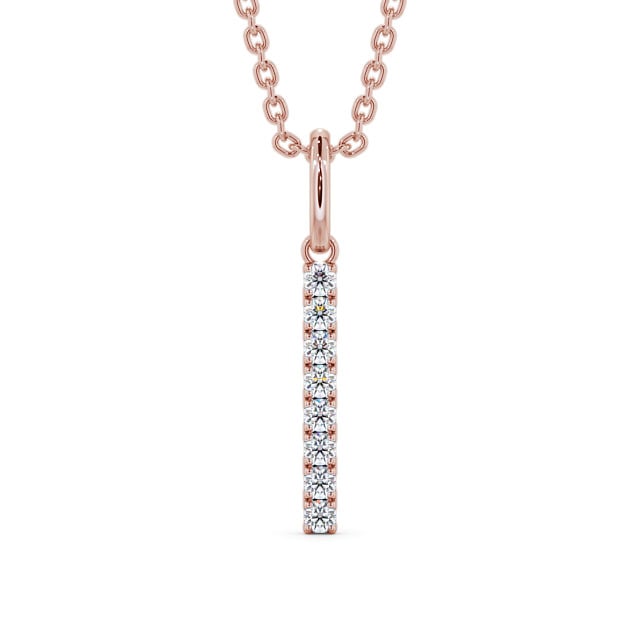 Journey Style Diamond Pendant 18K Rose Gold - Rathal PNT126_RG_UP