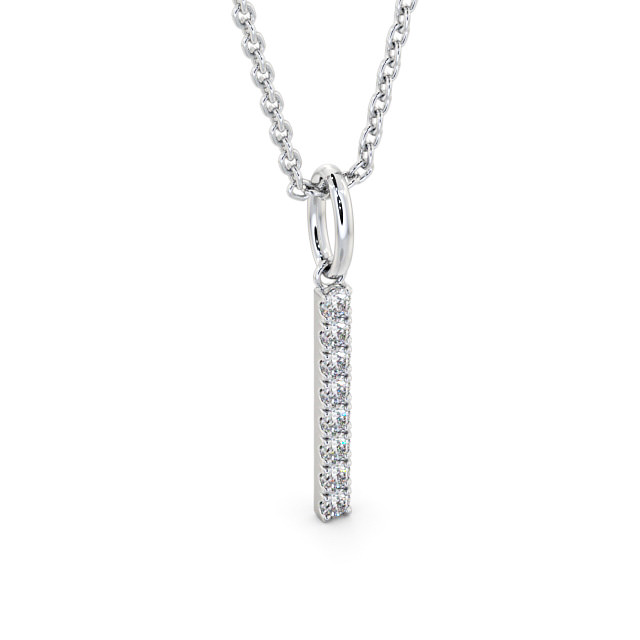 Journey Style Diamond Pendant 18K White Gold - Rathal PNT126_WG_FLAT