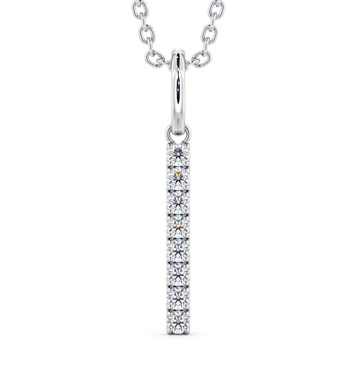  Journey Style Diamond Pendant 9K White Gold - Rathal PNT126_WG_THUMB2 