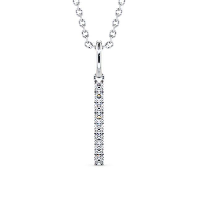 Journey Style Diamond Pendant 18K White Gold - Rathal PNT126_WG_UP