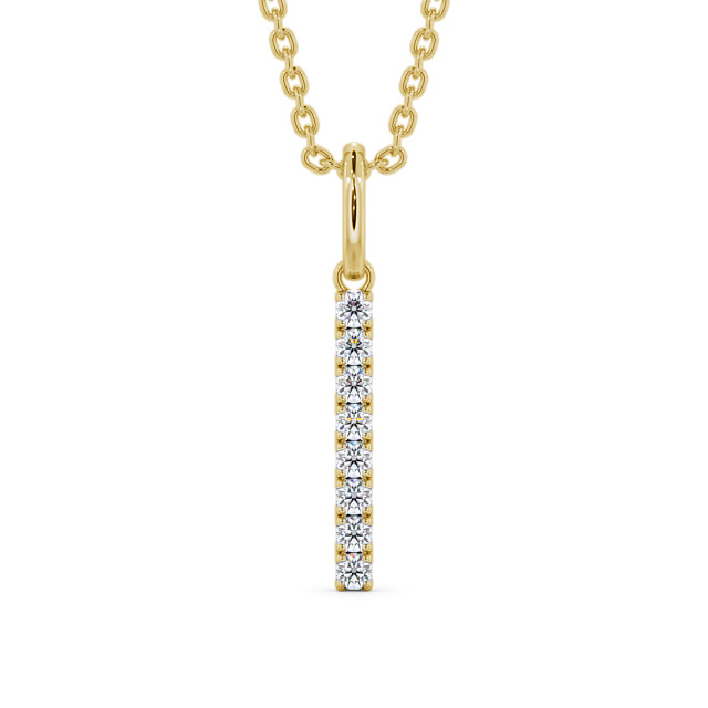 Journey Style Diamond Pendant 18K Yellow Gold - Rathal PNT126_YG_UP