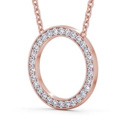  Circle Round Diamond Pendant 18K Rose Gold - Marinela PNT127_RG_THUMB1 