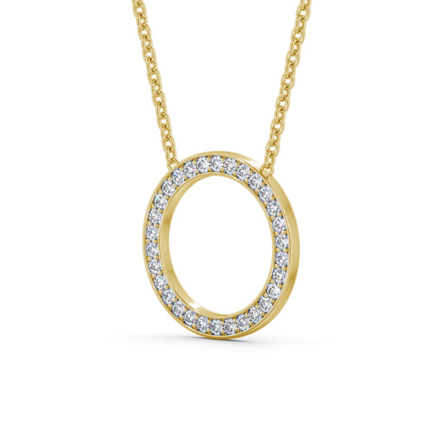 Round diamond shop necklace gold