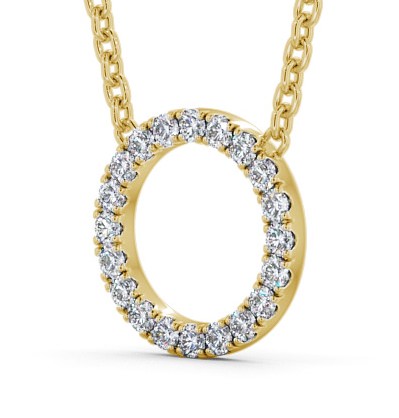  Circle Round Diamond Pendant 9K Yellow Gold - Carletta PNT128_YG_THUMB1 