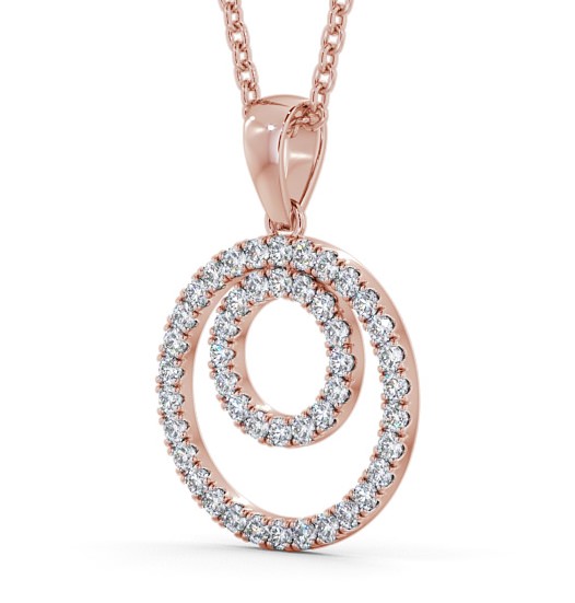  Circle Round Diamond Pendant 9K Rose Gold - Lavenda PNT129_RG_THUMB1 