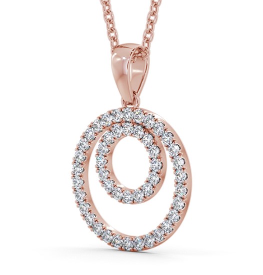 Double Circle Round Diamond Pendant 9K Rose Gold PNT129_RG_THUMB1 