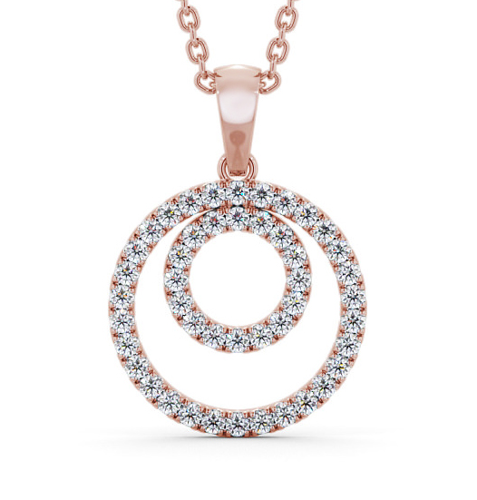 Lavenda Double Circle Pendant Round Diamond PNT129_RG_THUMB2 