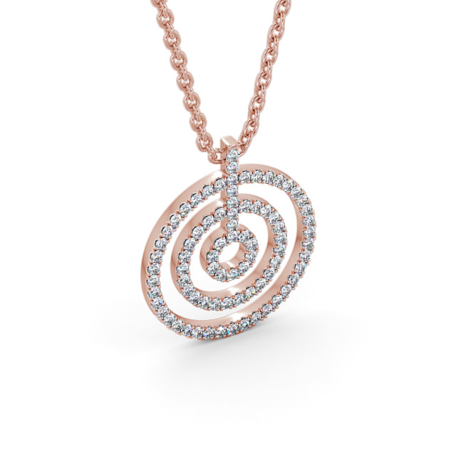 Circle Round Diamond Pendant 18K Rose Gold - Stefania PNT130_RG_FLAT