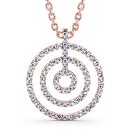  Circle Round Diamond Pendant 9K Rose Gold - Stefania PNT130_RG_THUMB2 