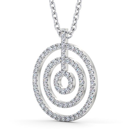 Multi Circle Round Diamond Pendant 18K White Gold PNT130_WG_THUMB1 