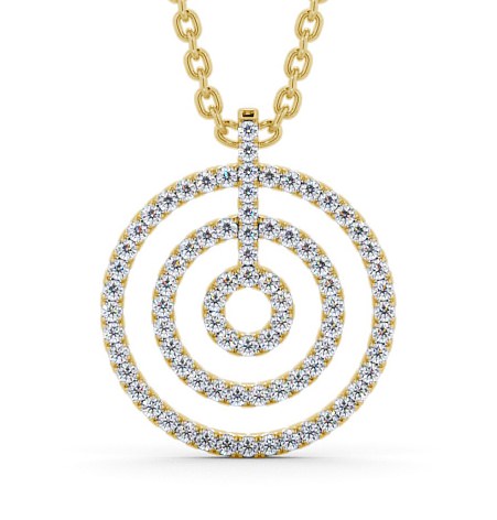  Circle Round Diamond Pendant 18K Yellow Gold - Stefania PNT130_YG_THUMB2 
