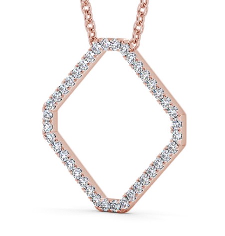 Cluster Style Diamond Box Design Pendant 18K Rose Gold PNT131_RG_THUMB1