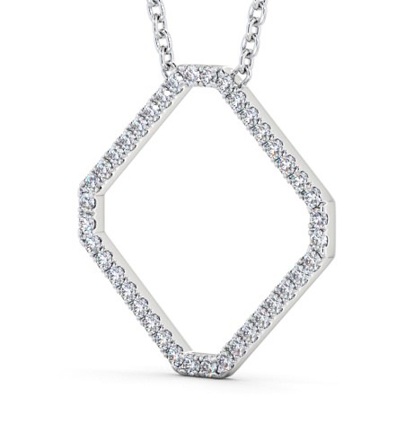 Cluster Style Diamond Box Design Pendant 18K White Gold PNT131_WG_THUMB1 