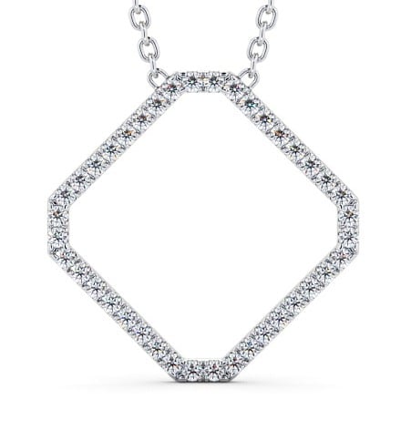 Cluster Style Diamond Pendant 9K White Gold - Erminia PNT131_WG_THUMB2 