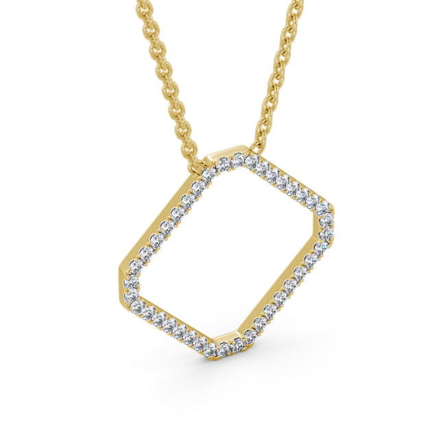 Cluster Style Diamond Pendant 9K Yellow Gold - Erminia PNT131_YG_FLAT