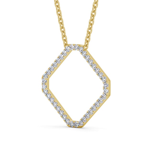 Cluster Style Diamond Pendant 18K Yellow Gold - Erminia PNT131_YG_SIDE