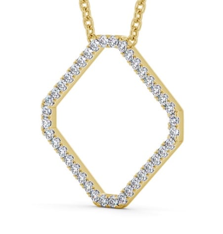 Cluster Style Diamond Box Design Pendant 9K Yellow Gold PNT131_YG_THUMB1