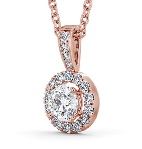 Halo Round Diamond Pendant with Diamond Set Bail 9K Rose Gold PNT132_RG_THUMB1