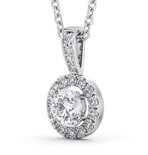 Halo Round Diamond Pendant with Diamond Set Bail 9K White Gold PNT132_WG_THUMB1 