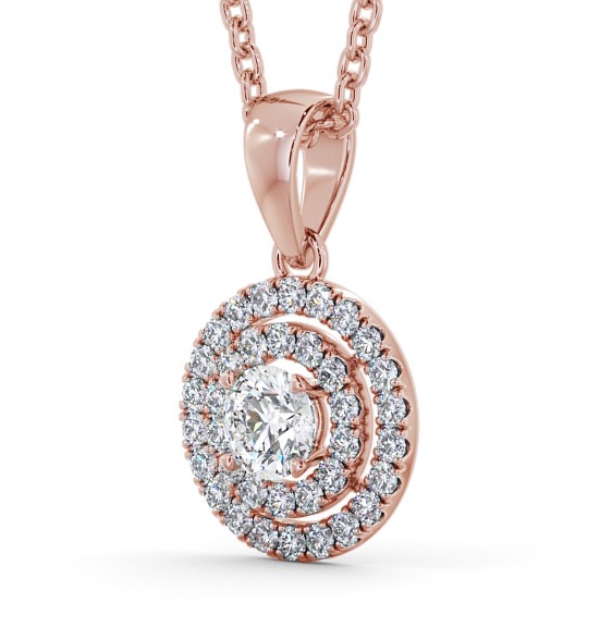 Double Halo Round Diamond Pendant 9K Rose Gold PNT133_RG_THUMB1 