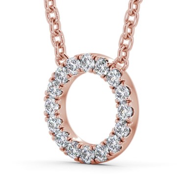 Circle Round Diamond Pendant 9K Rose Gold PNT134_RG_THUMB1 