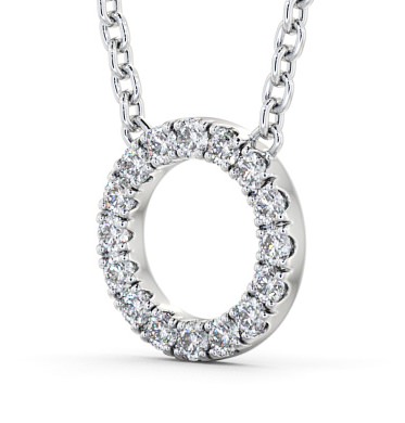 Circle Round Diamond Pendant 9K White Gold PNT134_WG_THUMB1