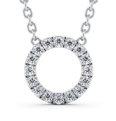  Circle Round Diamond Pendant 9K White Gold - Anisa PNT134_WG_THUMB2 