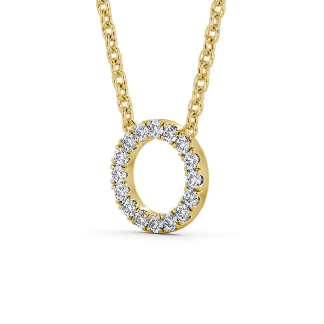 Circle Round Diamond Pendant 9K Yellow Gold - Anisa PNT134_YG_SIDE