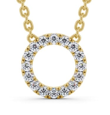 Circle Round Diamond Pendant 9K Yellow Gold PNT134_YG_THUMB2 