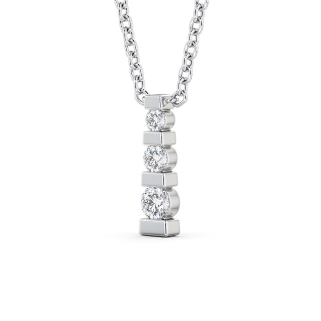 Journey Round Diamond Pendant 9K White Gold - Severine PNT135_WG_SIDE