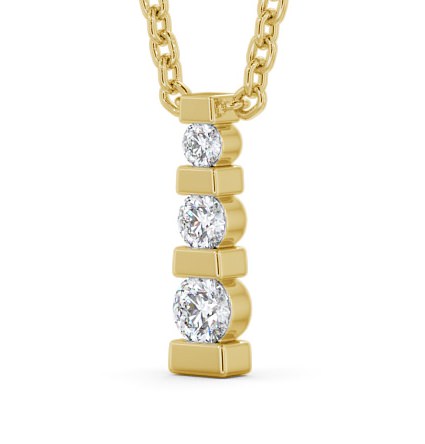 Journey Round Diamond Tension Set Pendant 18K Yellow Gold PNT135_YG_THUMB1