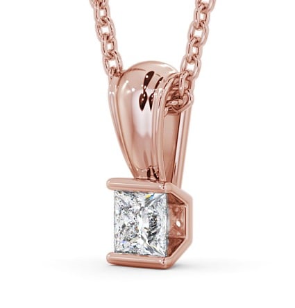 Princess Solitaire Tension Stud Diamond Pendant 18K Rose Gold - Ayton PNT136_RG_THUMB1
