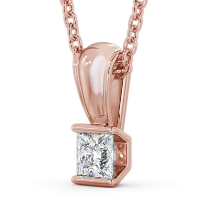 Princess Solitaire Tension Stud Diamond Pendant 18K Rose Gold PNT136_RG_THUMB1 