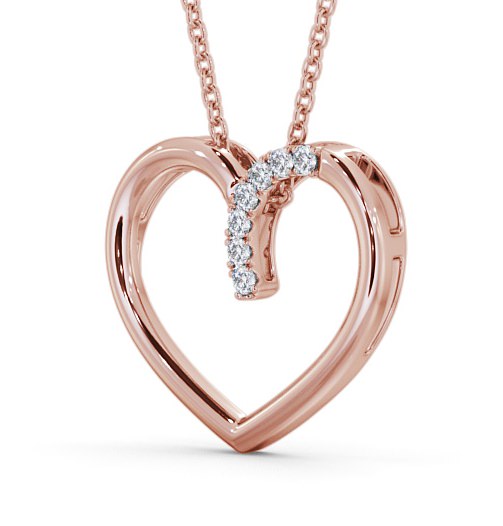 Heart Style Round Diamond 0.15ct Pendant 9K Rose Gold PNT138_RG_THUMB1