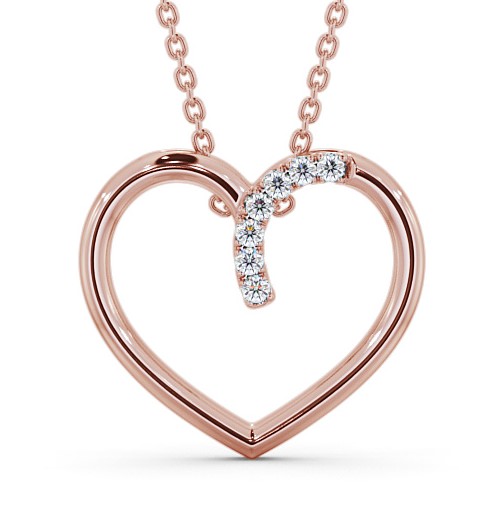  Heart Style Round Diamond 0.15ct Pendant 9K Rose Gold - Cuilen PNT138_RG_THUMB2 