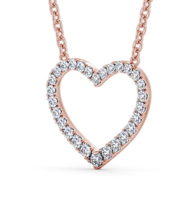Heart Style Round Diamond Pendant 9K Rose Gold PNT139_RG_THUMB1