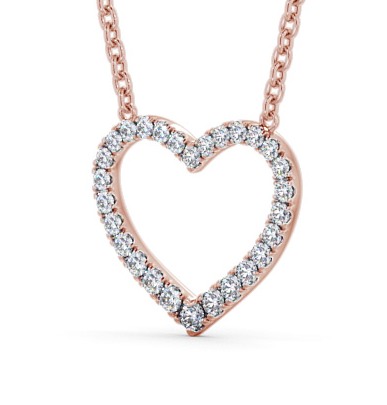 Heart Style Round Diamond Pendant 9K Rose Gold PNT139_RG_THUMB1 