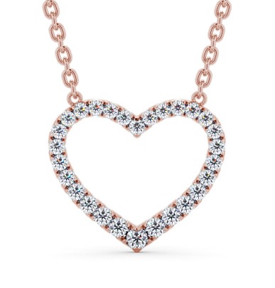  Heart Style Round Diamond 0.25ct Pendant 18K Rose Gold - Pevense PNT139_RG_THUMB2 