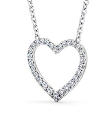 Heart Style Round Diamond Pendant 18K White Gold PNT139_WG_THUMB1 