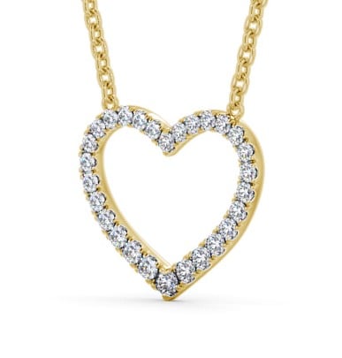 Heart Style Round Diamond Pendant 18K Yellow Gold PNT139_YG_THUMB1