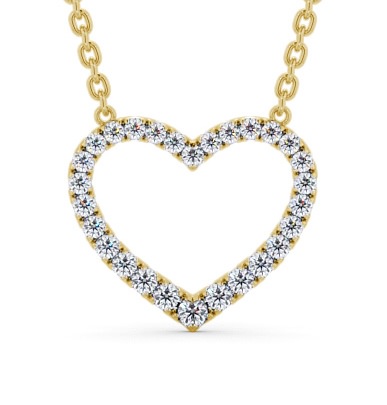  Heart Style Round Diamond 0.25ct Pendant 18K Yellow Gold - Pevense PNT139_YG_THUMB2 