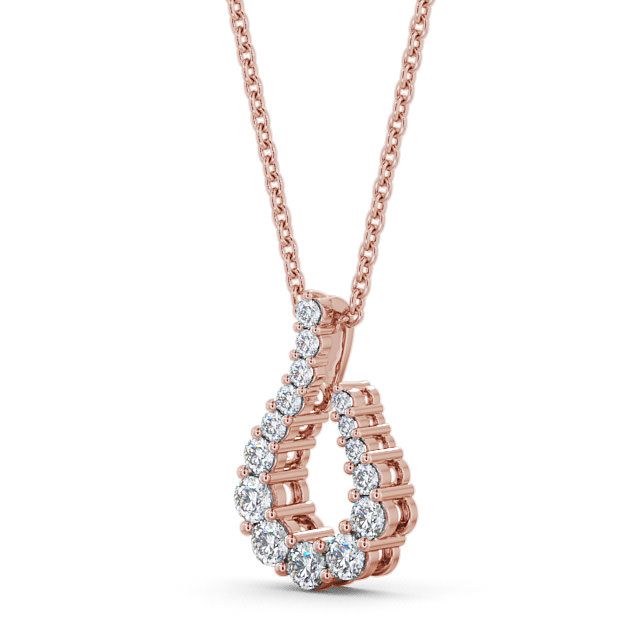 Drop Round Diamond Pendant 18K Rose Gold - Alvanley PNT13_RG_SIDE