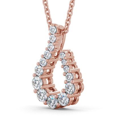 Drop Round Diamond Looping Pendant 9K Rose Gold PNT13_RG_THUMB1