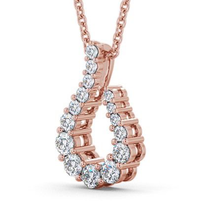 Drop Round Diamond Looping Pendant 9K Rose Gold PNT13_RG_THUMB1 