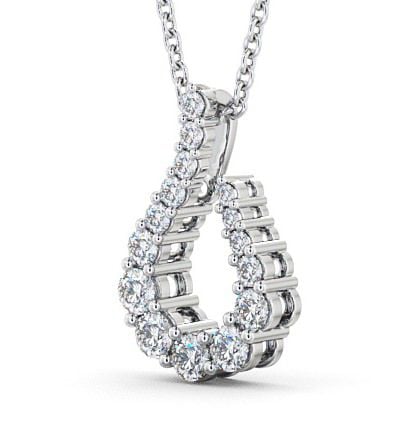 Drop Round Diamond Looping Pendant 18K White Gold PNT13_WG_THUMB1