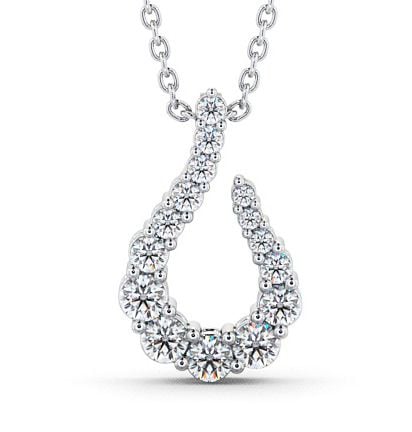  Drop Round Diamond Pendant 18K White Gold - Alvanley PNT13_WG_THUMB2 