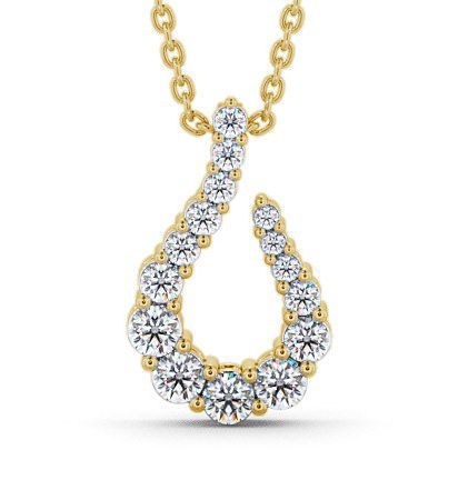  Drop Round Diamond Pendant 18K Yellow Gold - Alvanley PNT13_YG_THUMB2 